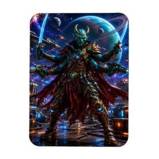 Alien Space Pirate Captain — Four-Armed Warrior Magnet