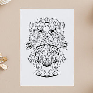 Alien: Space Turtle Warrior Colouring Page for Kid Poster