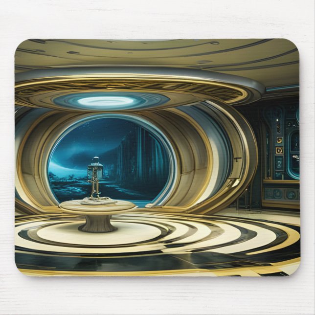 Alien Spaceship Mouse Pad (Front)