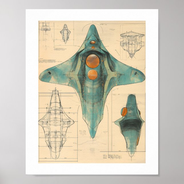 Alien Spaceship Print, Value Poster Paper (Matte) (Front)