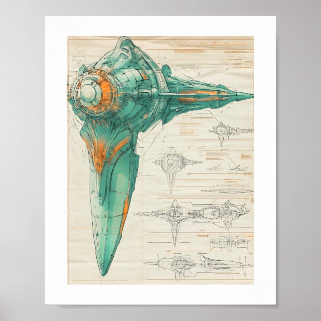 Alien Spaceship Print, Value Poster Paper (Matte) (Front)