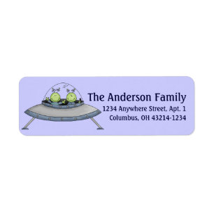 Alien Spaceship Theme Return Address Label 2