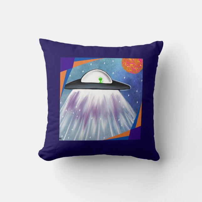 Alien spaceship UFO Space  Cushion (Front)