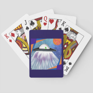 Alien spaceship UFO Space  Playing Cards