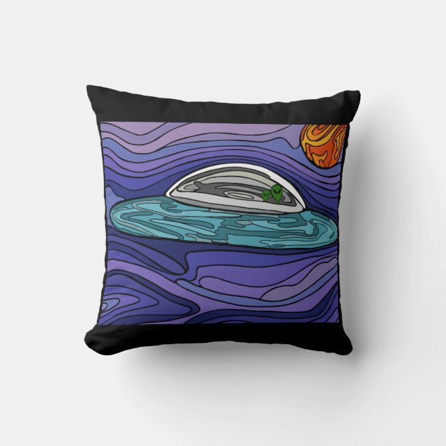 Alien spaceship UFO UAP paranormal Cushion (Front)