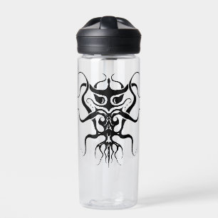 Alien Species Tribal Tattoo Design - black Water Bottle
