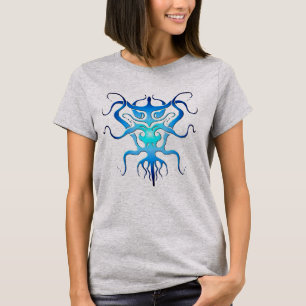 Alien Species Tribal Tattoo Design - blue T-Shirt