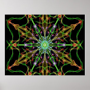 Alien Spider Web Mandala   Spider Gifts Poster