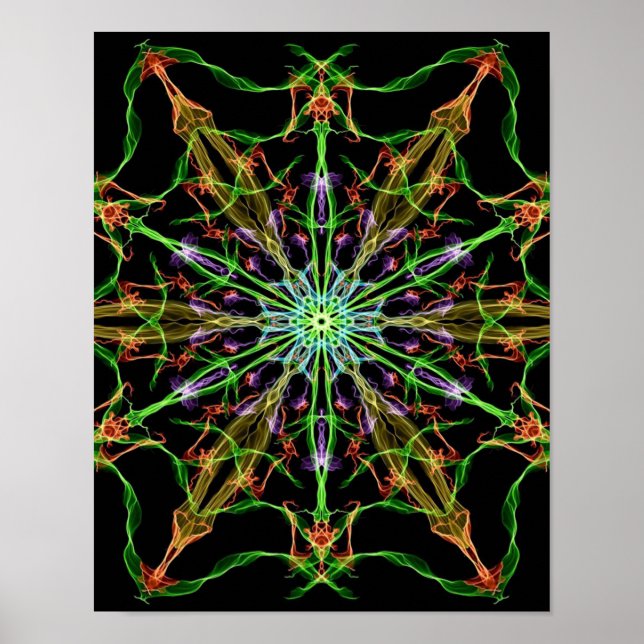 Alien Spider Web Mandala | Spider Gifts Poster (Front)