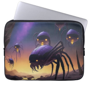 Alien Spiders Landing On Desolate Landcape Laptop Sleeve