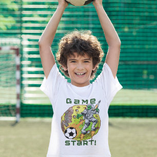 Alien Sports Athlete   Soccer Football Player Boy T-Shirt