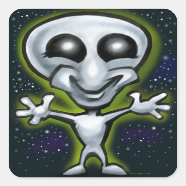 Alien Square Sticker (Front)