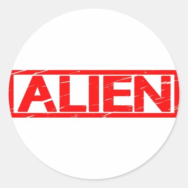 Alien Stamp Classic Round Sticker (Front)