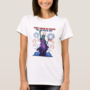 Alien Statue of Liberty 4th of July T-Shirt