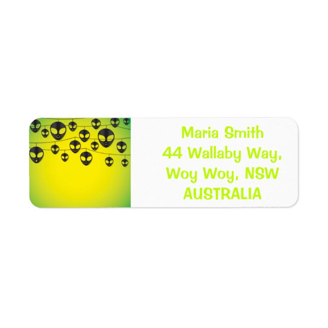 Alien string return address label (Front)