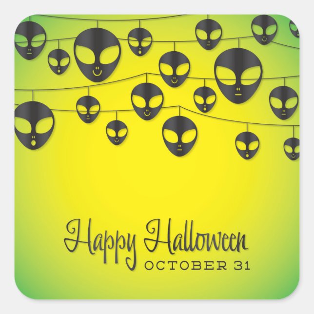 Alien string square sticker (Front)