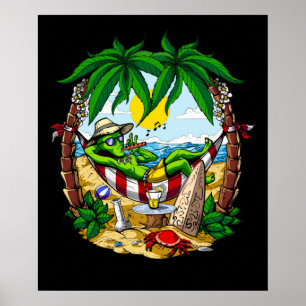 Alien Summer Vacation Poster