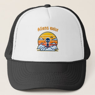 Alien Sunset Aesthetic Sci-Fi Alien Sunset Trucker Hat