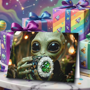 Alien & Sushi Puns Rice and Bright Birthday Card