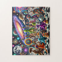 Alien Tea Party Whimsical Extraterrestrial Cosmic 
