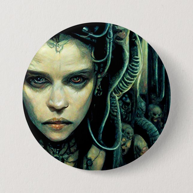 Alien Tech Girl Science Fiction 7.5 Cm Round Badge (Front)