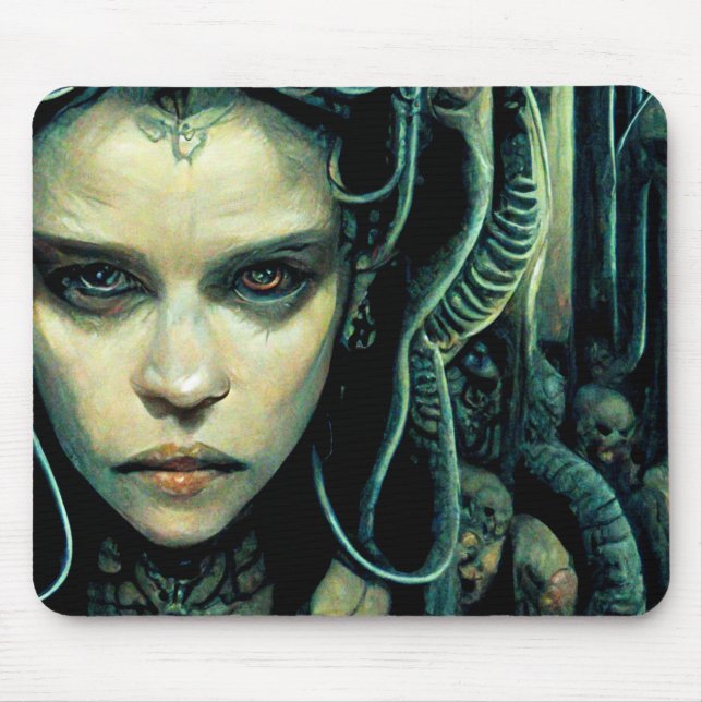 Alien Tech Girl Science Fiction Mouse Pad (Front)