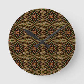 Alien Tech Sci Fi Psychedelic Pattern Round Clock