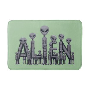 Alien Text Bath Mat