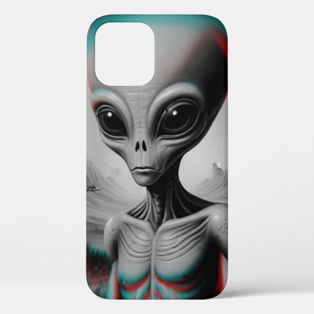 alien themed iPhone 12 phone case (Back)