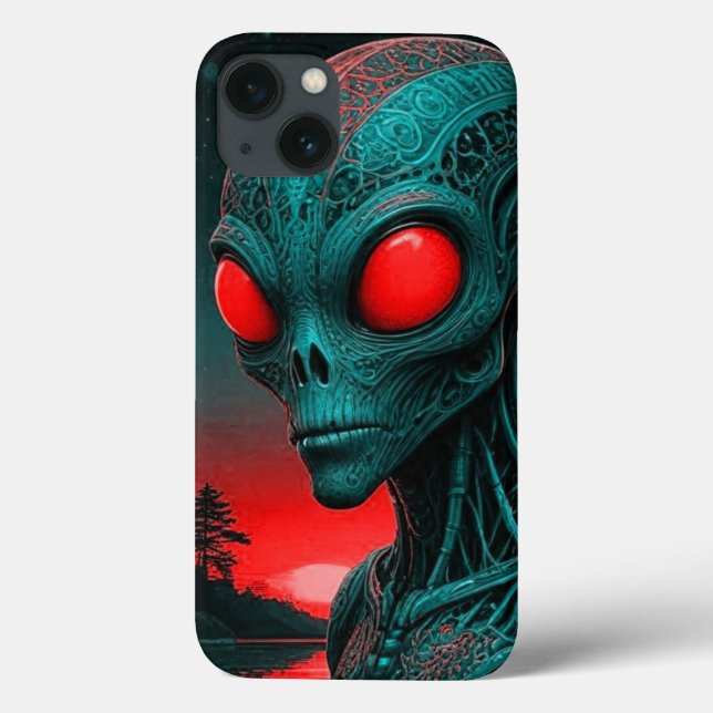 alien themed iPhone 13 phone case (Back)
