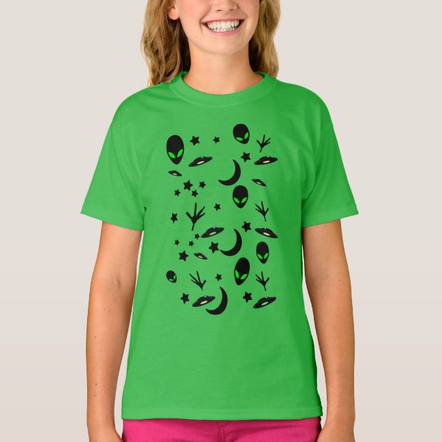 Alien Themed Pattern T-Shirt (Front)