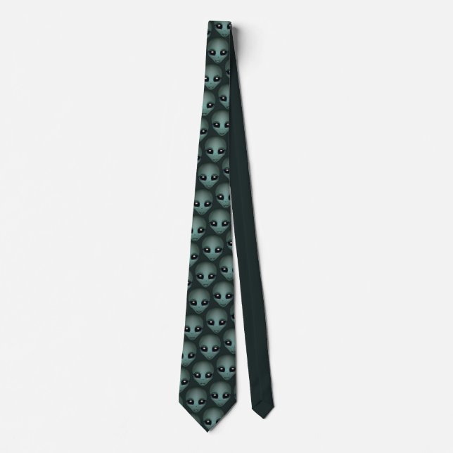 Alien Ties Gifts Grey Alien Necktie Alien Art Gift (Front)