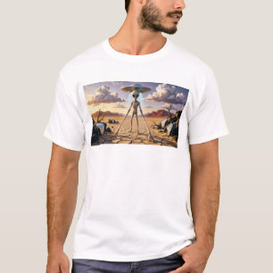 Alien Time Traveller in Surreal Desert Landscape S T-Shirt