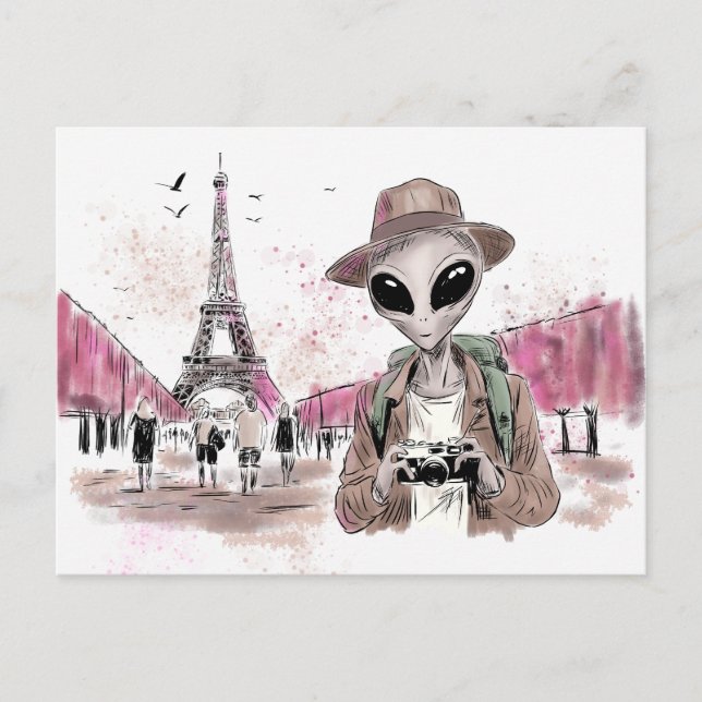 Alien Touring Paris Postcard (Front)