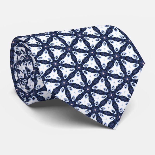 Alien Triangle Blue Neck Tie (Rolled)