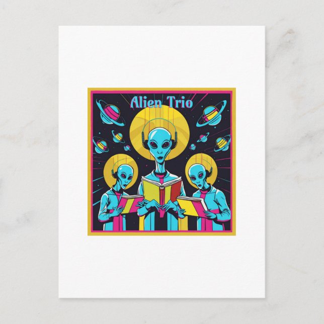 Alien Trio - A Group Of Three Alien Singers Postcard (Front)