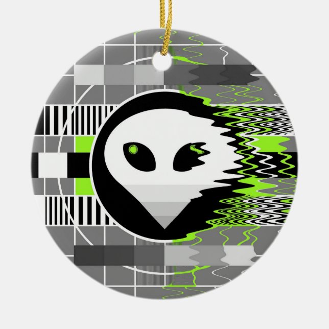 Alien TV ceramic ornament (Front)