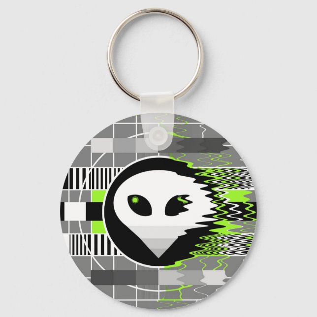Alien TV keychain round (Front)