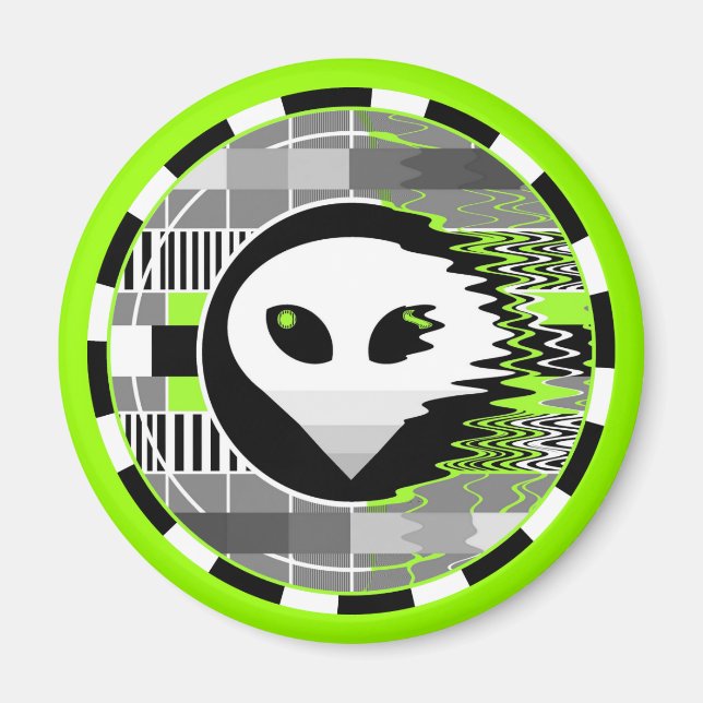 Alien TV Round magnet (Front)
