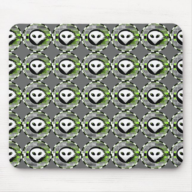 Alien TV Round multi mousepad grey (Front)