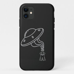 Alien UFO Abducting A Dog Puppy  iPhone 11 Case