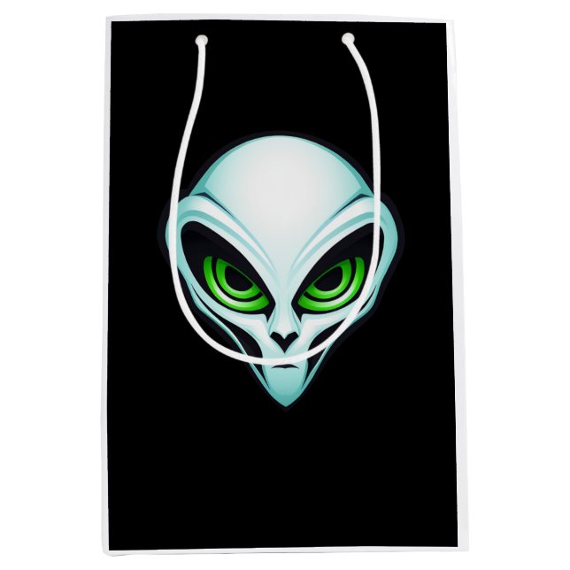 Alien UFO Abduction Space Birthday Party  Medium Gift Bag (Front)