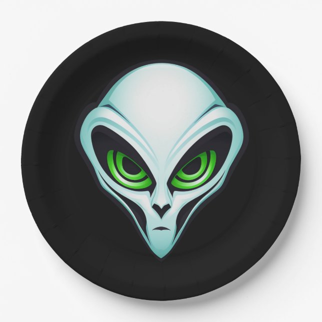 Alien UFO Abduction Space Birthday Party  Paper Plate (Front)