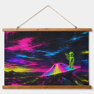 Alien UFO Crash Hanging Tapestry