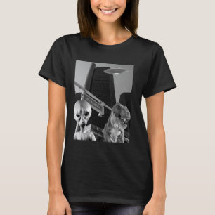 Alien UFO Dinosaur Invasion Detroit Michigan T-Shirt