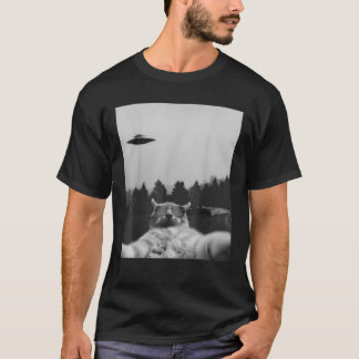 Alien UFO Funny Cat Galaxy Cat Tee Cat Graphic Tee
