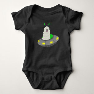 Alien UFO Great Pyrenees T-Shirt Baby Bodysuit