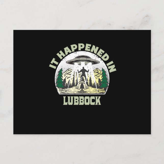 Alien UFO In lubbock City Postcard (Front)