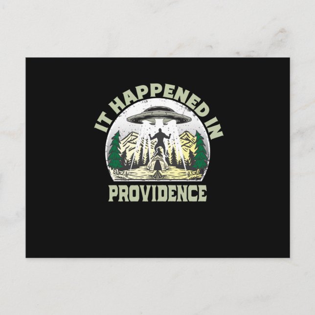 Alien UFO In providence City Postcard (Front)