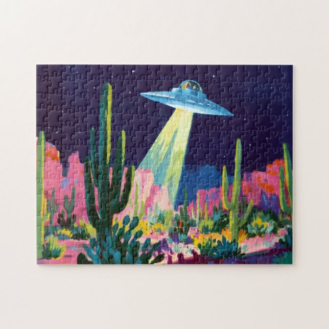 Alien UFO in the Desert Jigsaw Puzzle (Horizontal)